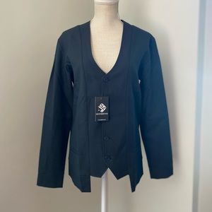 NWT Moderno Black Shaped Hem Blazer